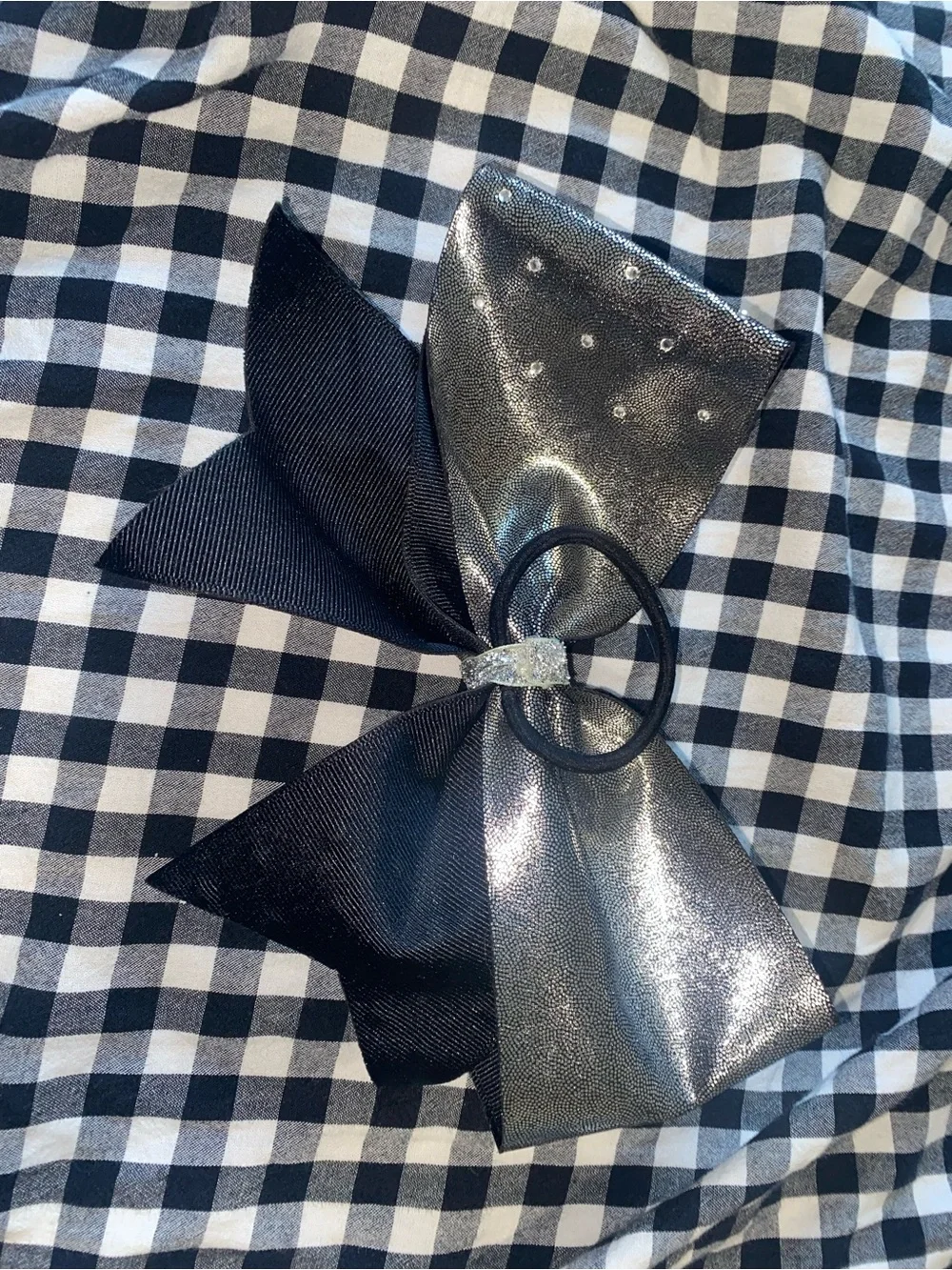 CA Metallic Silver Cheer Bow
